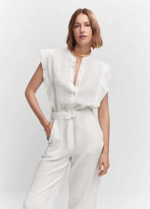 Mango Textured Jumpsuit With Bows | MNG-25749