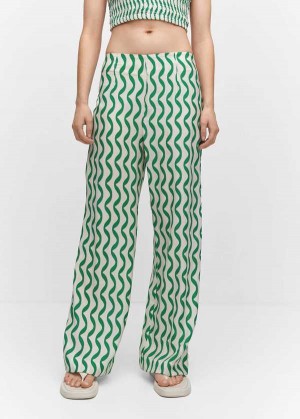 Mango Textured Printed Trousers | MNG-24433