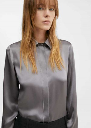 Mango Trim Silk Shirt | MNG-25347