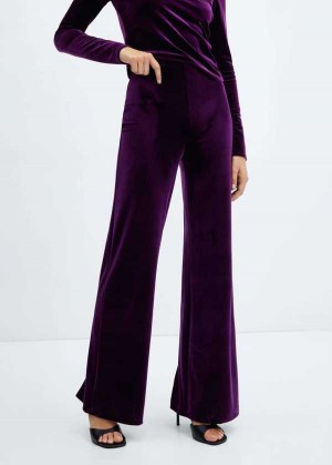 Mango Velvet Wideleg Pants | MNG-24397