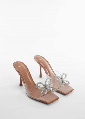 Mango Vinyl Heel Sandal With Rhinestone Detail | MNG-23533