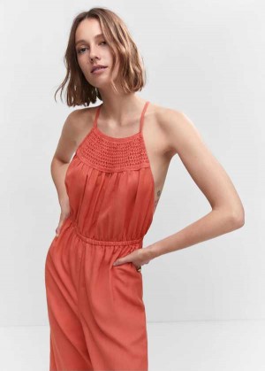 Mango V-neck Belted Jumpsuit | MNG-25737