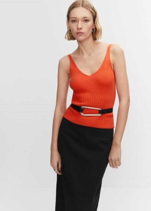 Mango V-neck Pletené Top | MNG-24898