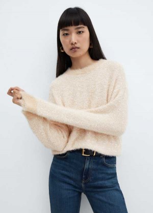 Mango V-neck Žebrovaný Knit Svetrové | MNG-25577