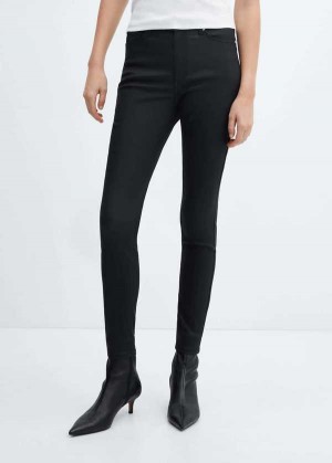 Mango Waxed High-rise Hubená Jeans | MNG-23979