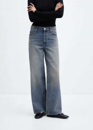 Mango Wideleg Mid-rise Jeans | MNG-23923