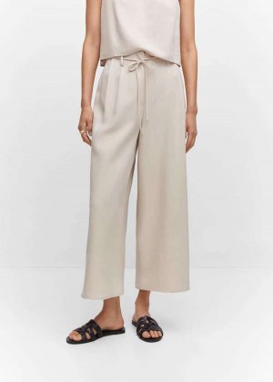 Mango Wideleg Pants With Elastic Pasem | MNG-24341