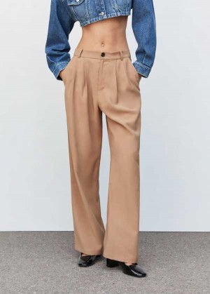 Mango Wideleg Plisovaný Pants | MNG-24323