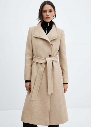 Mango Woolen Coat With Belt | MNG-26494