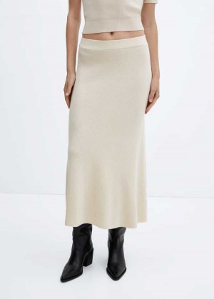 Mango Žebrovaný Midi Skirt | MNG-24026