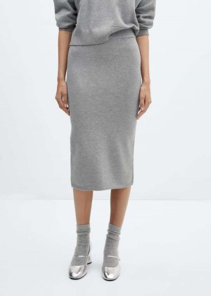 Mango Žebrovaný Midi Skirt | MNG-24047