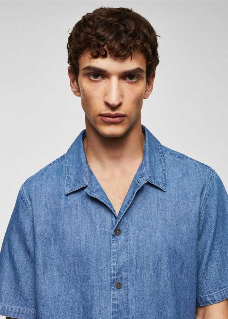 Mango 100% Bavlněné Chambray Shirt | MNG-22069