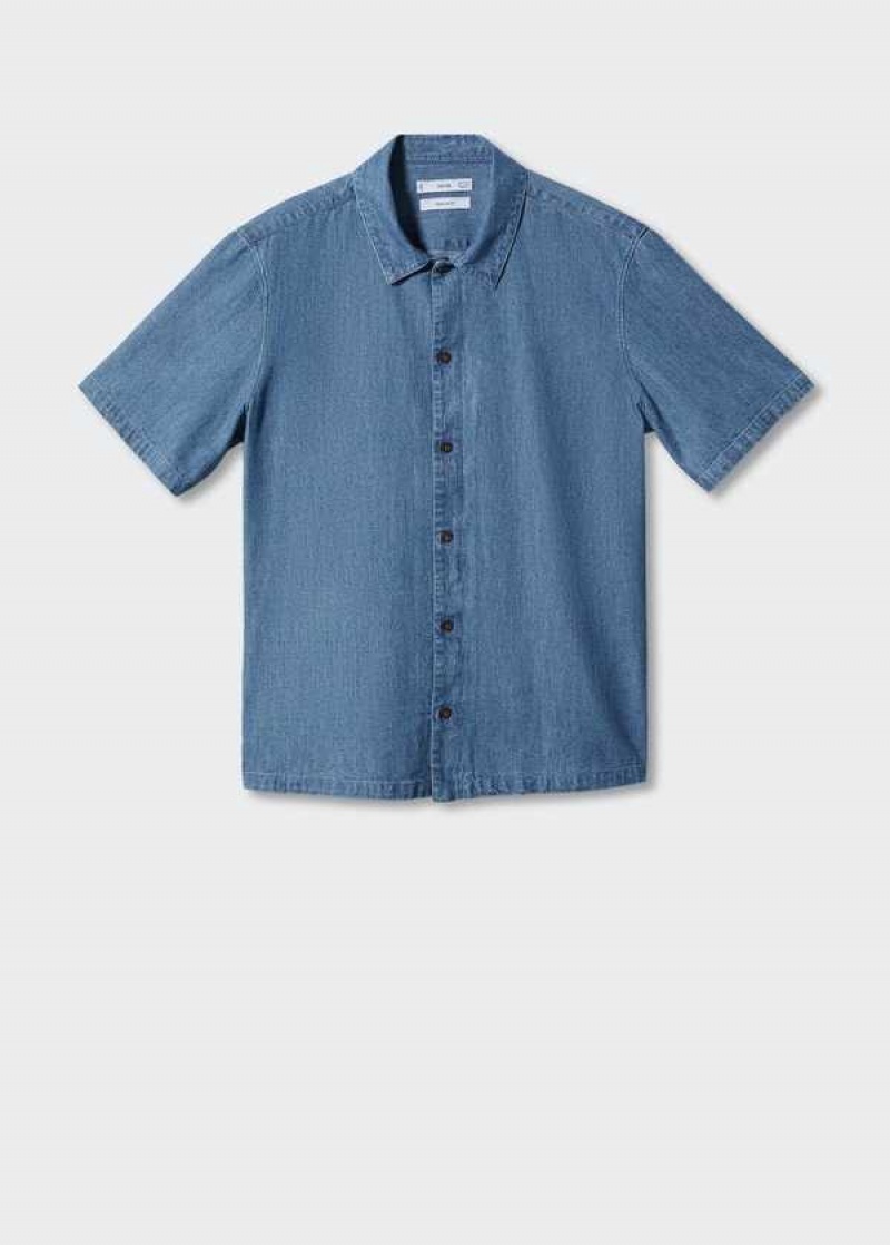 Mango 100% Bavlněné Chambray Shirt | MNG-22069