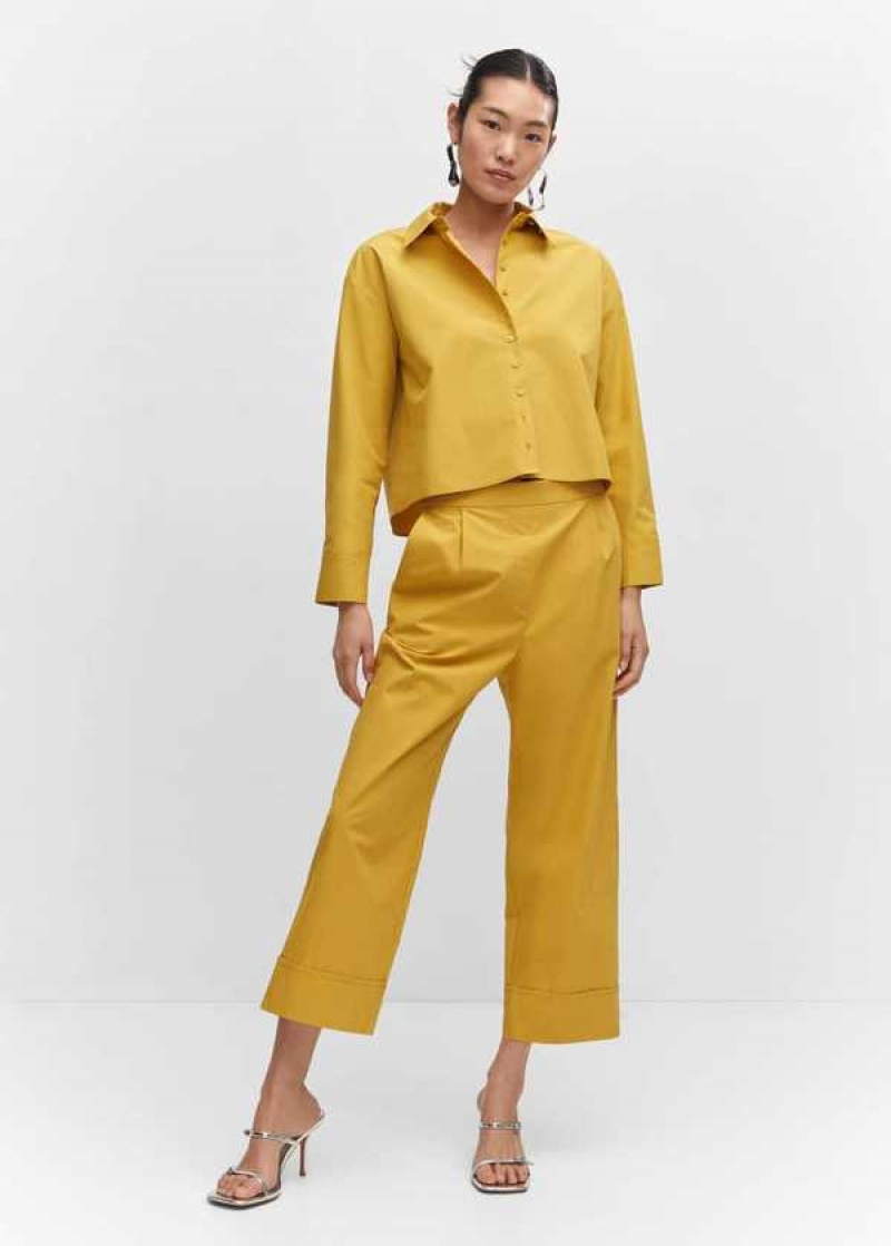 Mango 100% Bavlněné Crop Shirt | MNG-25322