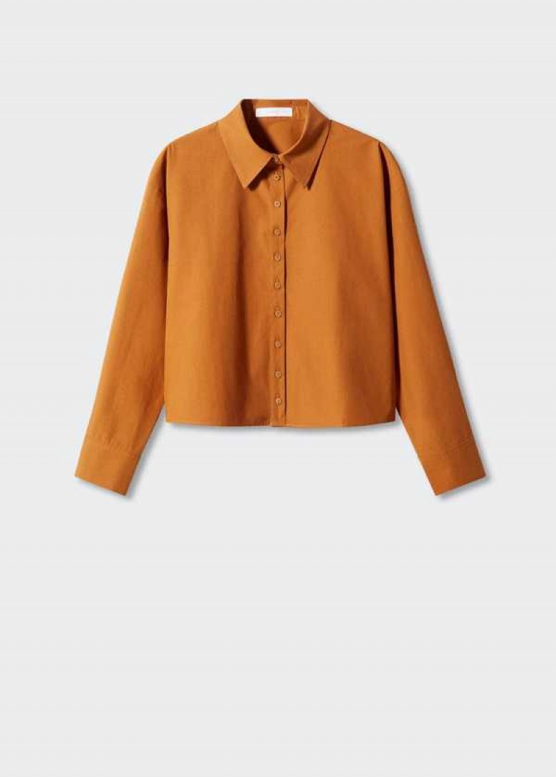 Mango 100% Bavlněné Crop Shirt | MNG-25323