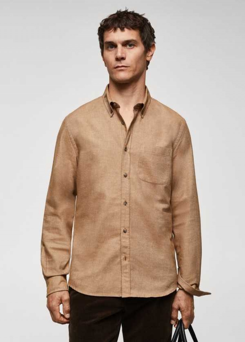 Mango 100% Bavlněné Fil-a-fil Shirt | MNG-22109