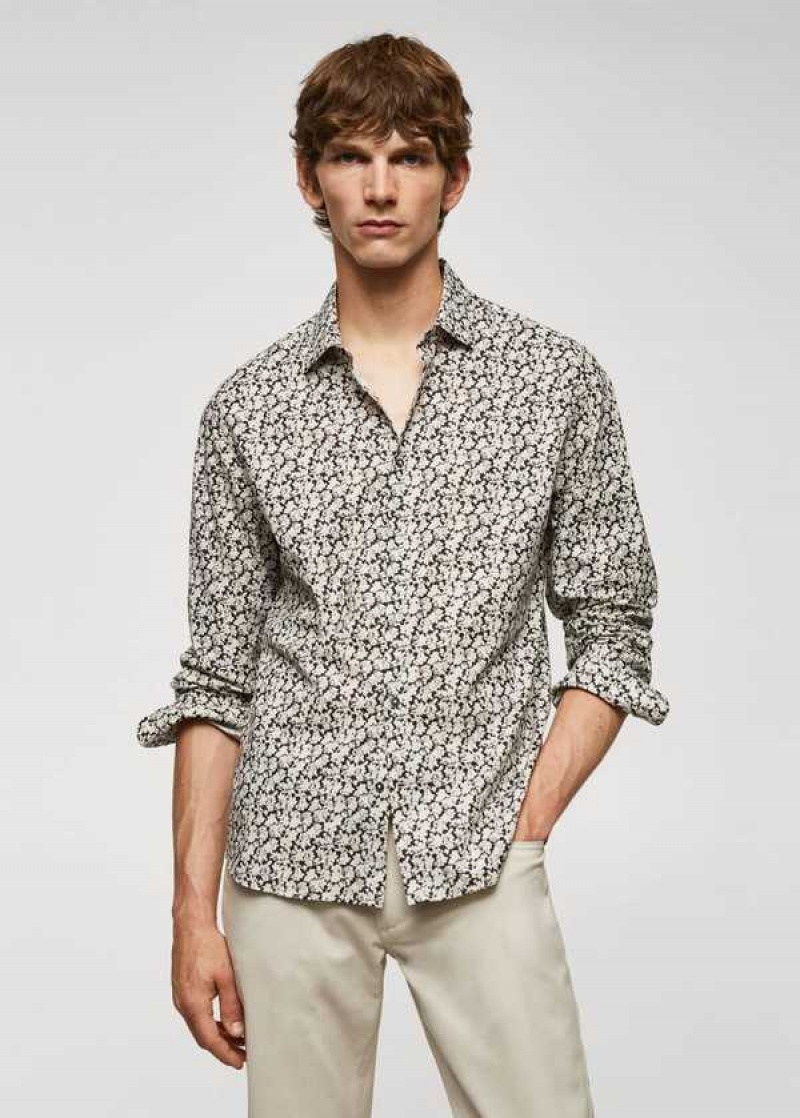 Mango 100% Bavlněné Floral-print Shirt | MNG-22092