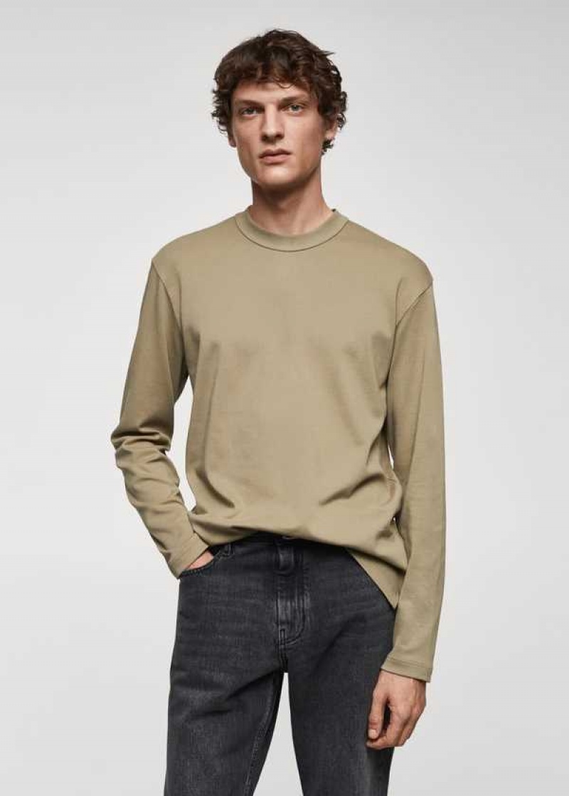 Mango 100% Bavlněné Long-sleeved T-shirt | MNG-21729