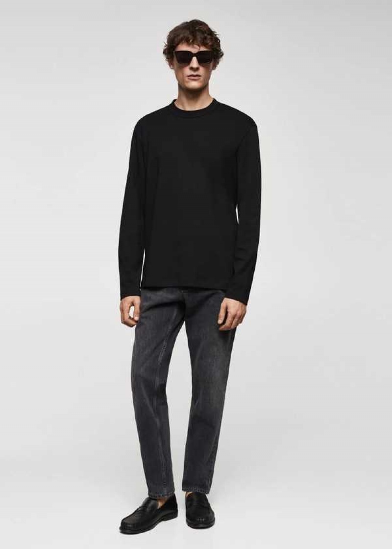 Mango 100% Bavlněné Long-sleeved T-shirt | MNG-21701