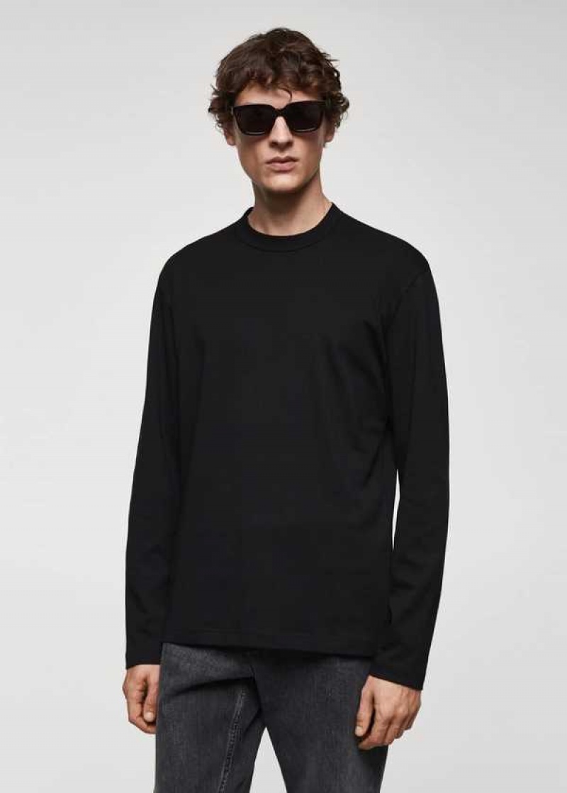 Mango 100% Bavlněné Long-sleeved T-shirt | MNG-21701