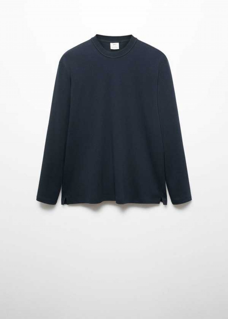 Mango 100% Bavlněné Long-sleeved T-shirt | MNG-21605