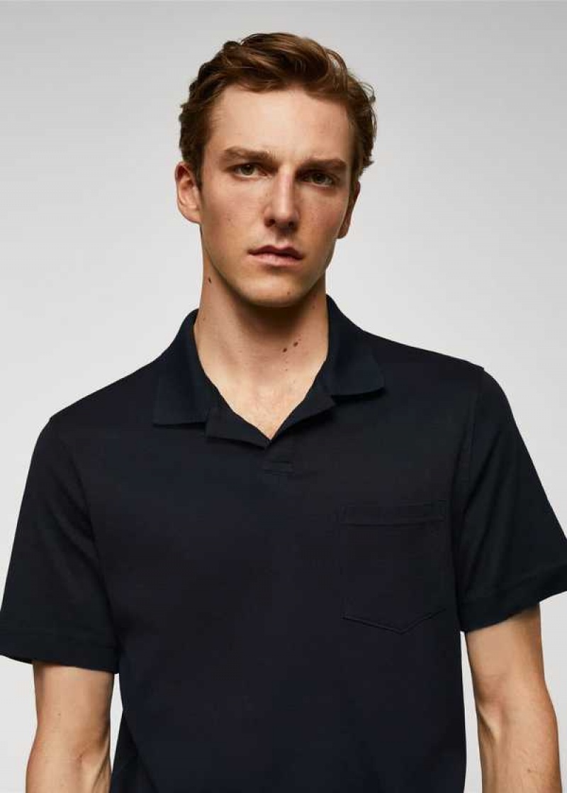 Mango 100% Bavlněné Polo Shirt With Pocket | MNG-21497