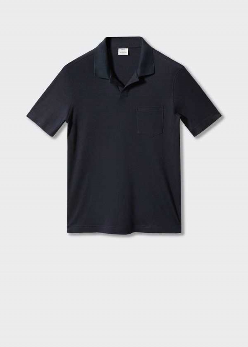 Mango 100% Bavlněné Polo Shirt With Pocket | MNG-21497