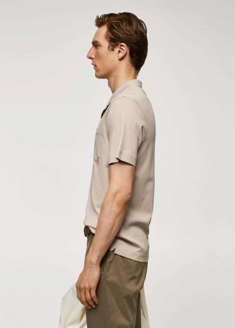 Mango 100% Bavlněné Polo Shirt With Pocket | MNG-21496