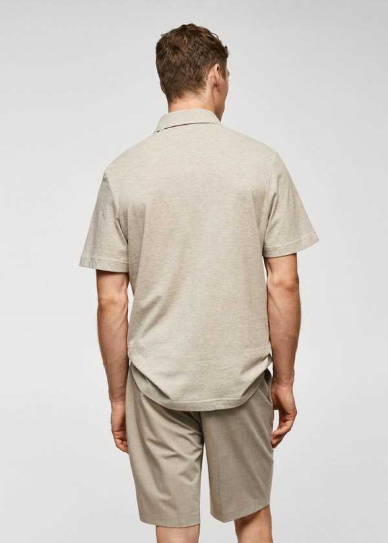 Mango 100% Bavlněné Polo Shirt With Pruhovaný Structure | MNG-21529