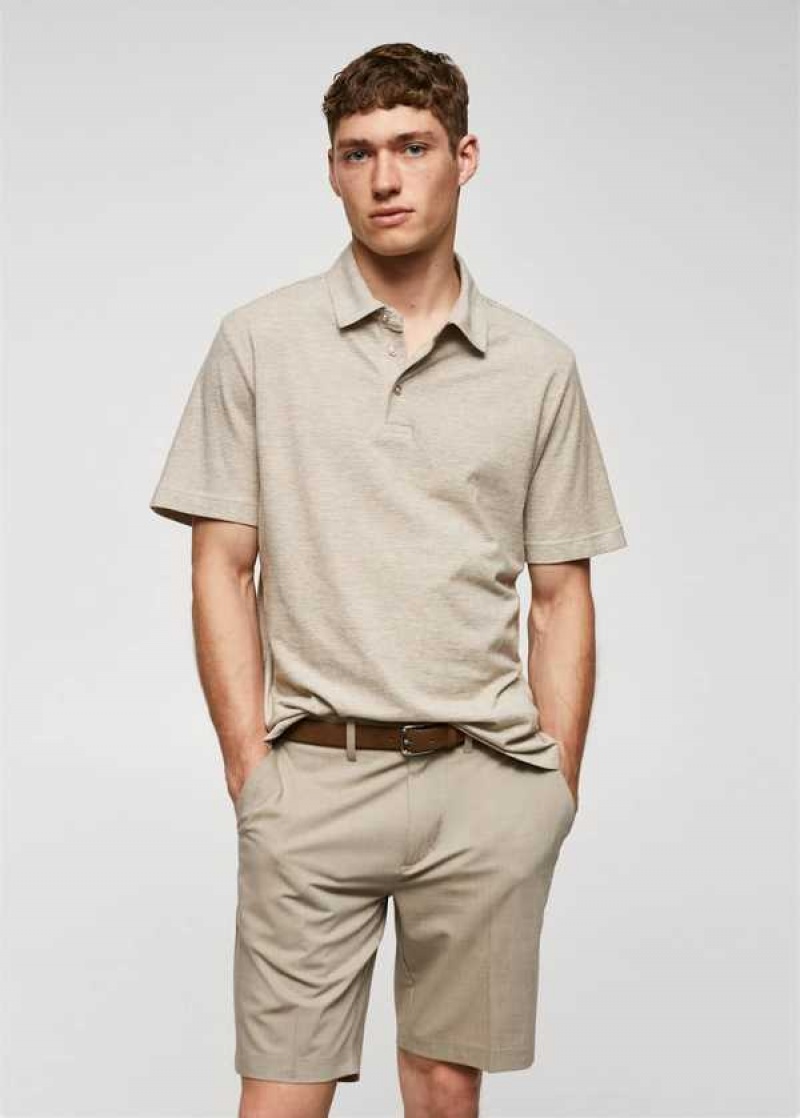 Mango 100% Bavlněné Polo Shirt With Pruhovaný Structure | MNG-21529