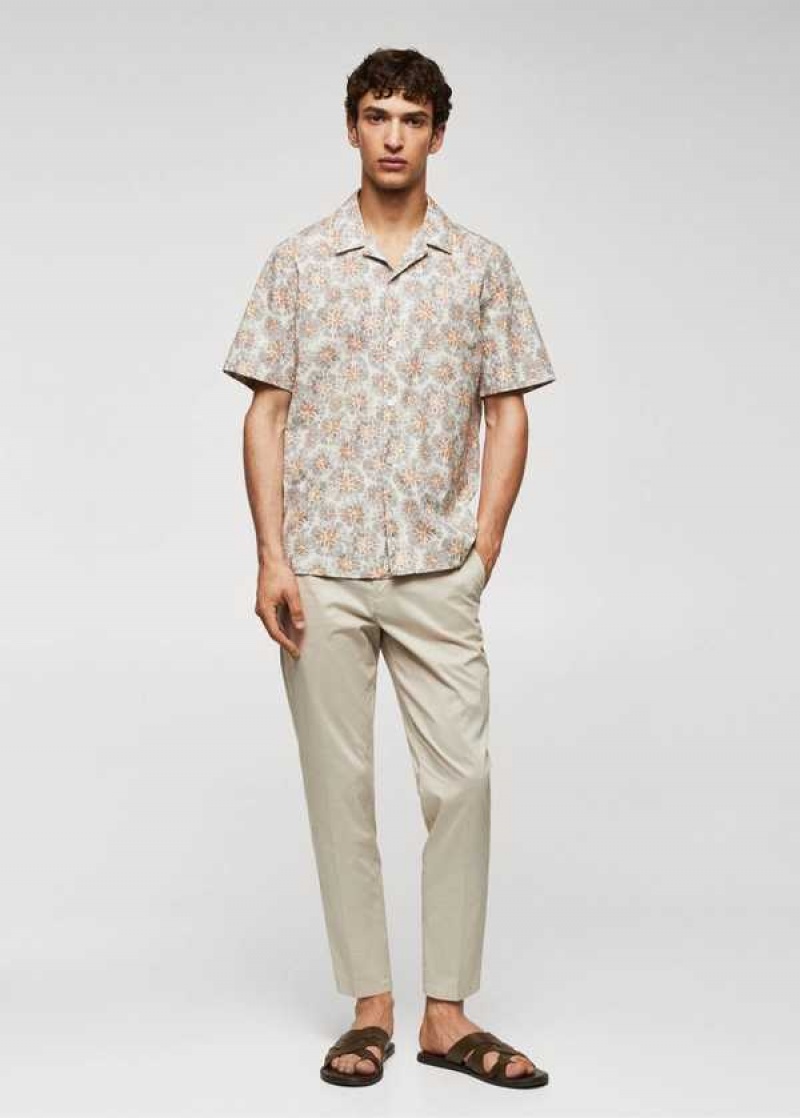 Mango 100% Bavlněné Printed Shirt | MNG-22073