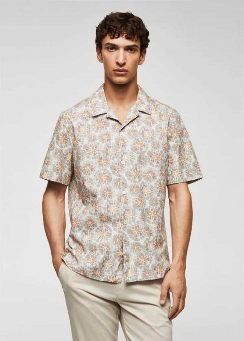 Mango 100% Bavlněné Printed Shirt | MNG-22073