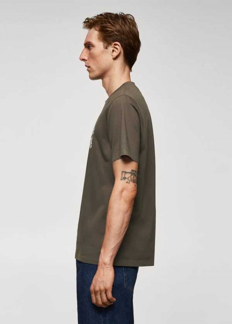 Mango 100% Bavlněné Printed T-shirt | MNG-21594