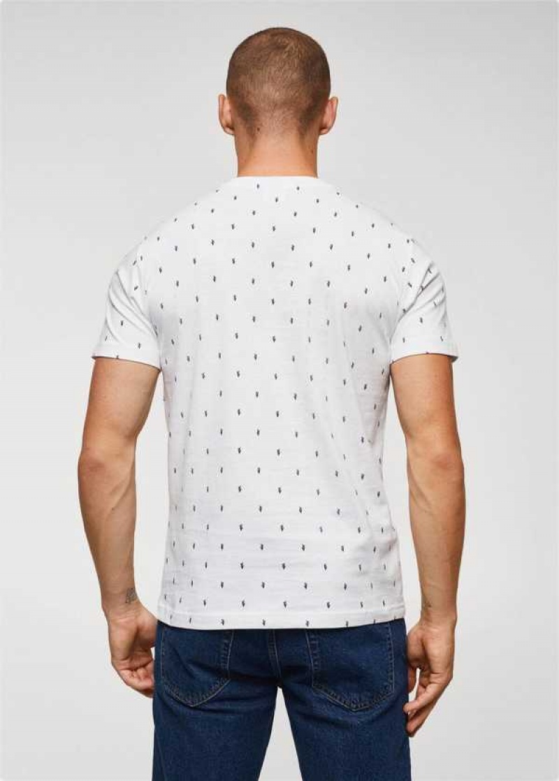 Mango 100% Bavlněné Printed T-shirt | MNG-21663