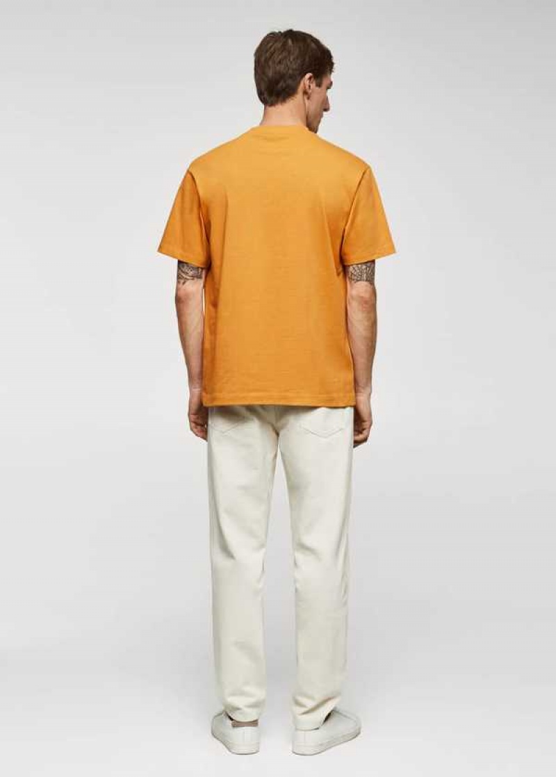 Mango 100% Bavlněné Printed T-shirt | MNG-21740