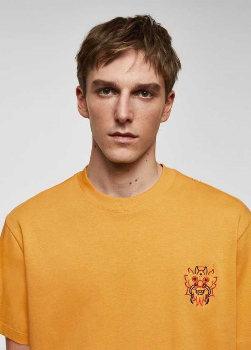 Mango 100% Bavlněné Printed T-shirt | MNG-21740