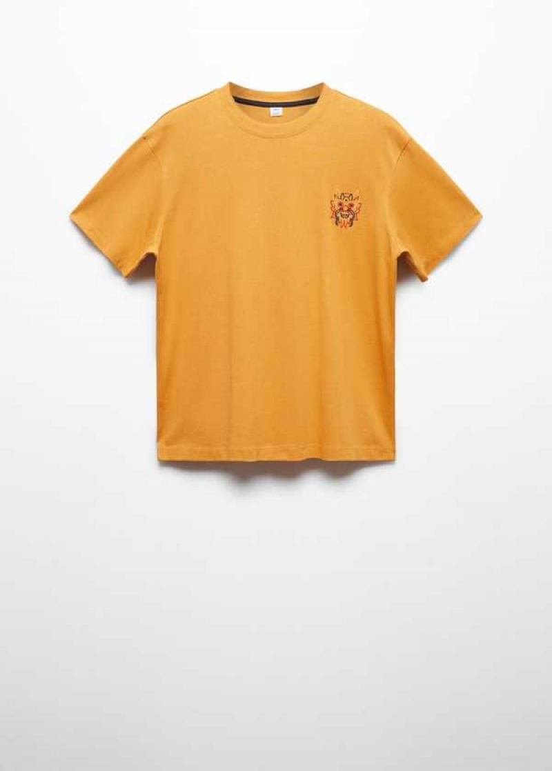 Mango 100% Bavlněné Printed T-shirt | MNG-21740