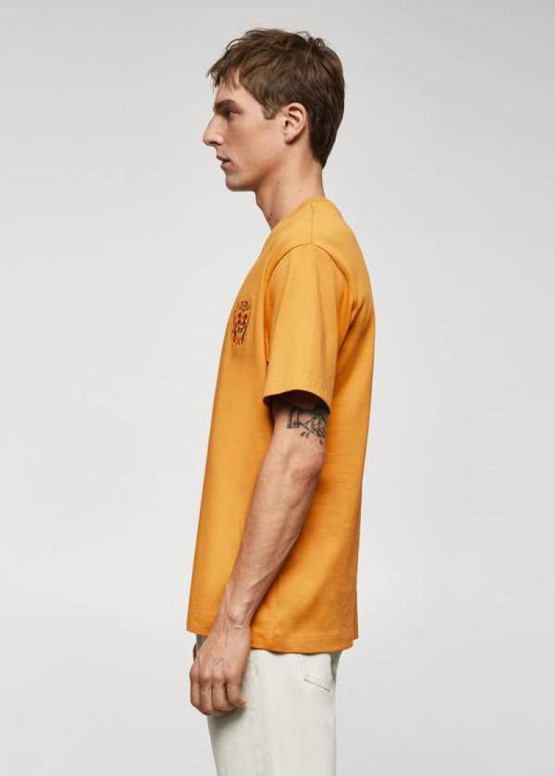 Mango 100% Bavlněné Printed T-shirt | MNG-21740