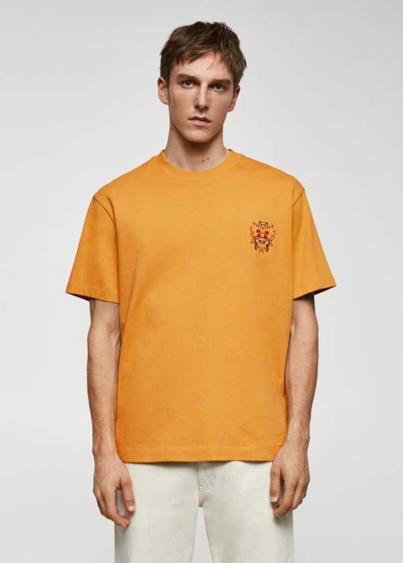 Mango 100% Bavlněné Printed T-shirt | MNG-21740