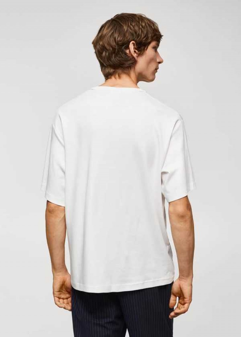 Mango 100% Bavlněné Relaxed-fit T-shirt | MNG-21590