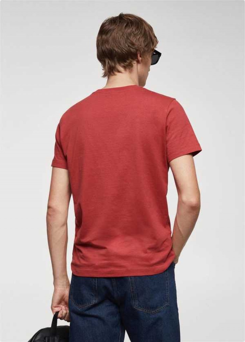 Mango 100% Bavlněné Slim-fit T-shirt | MNG-21754