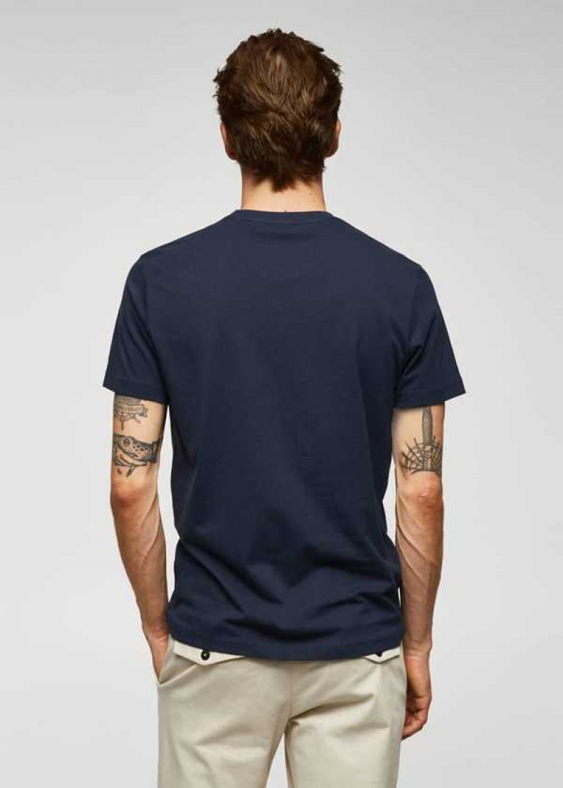 Mango 100% Bavlněné T-shirt With Logo | MNG-21641