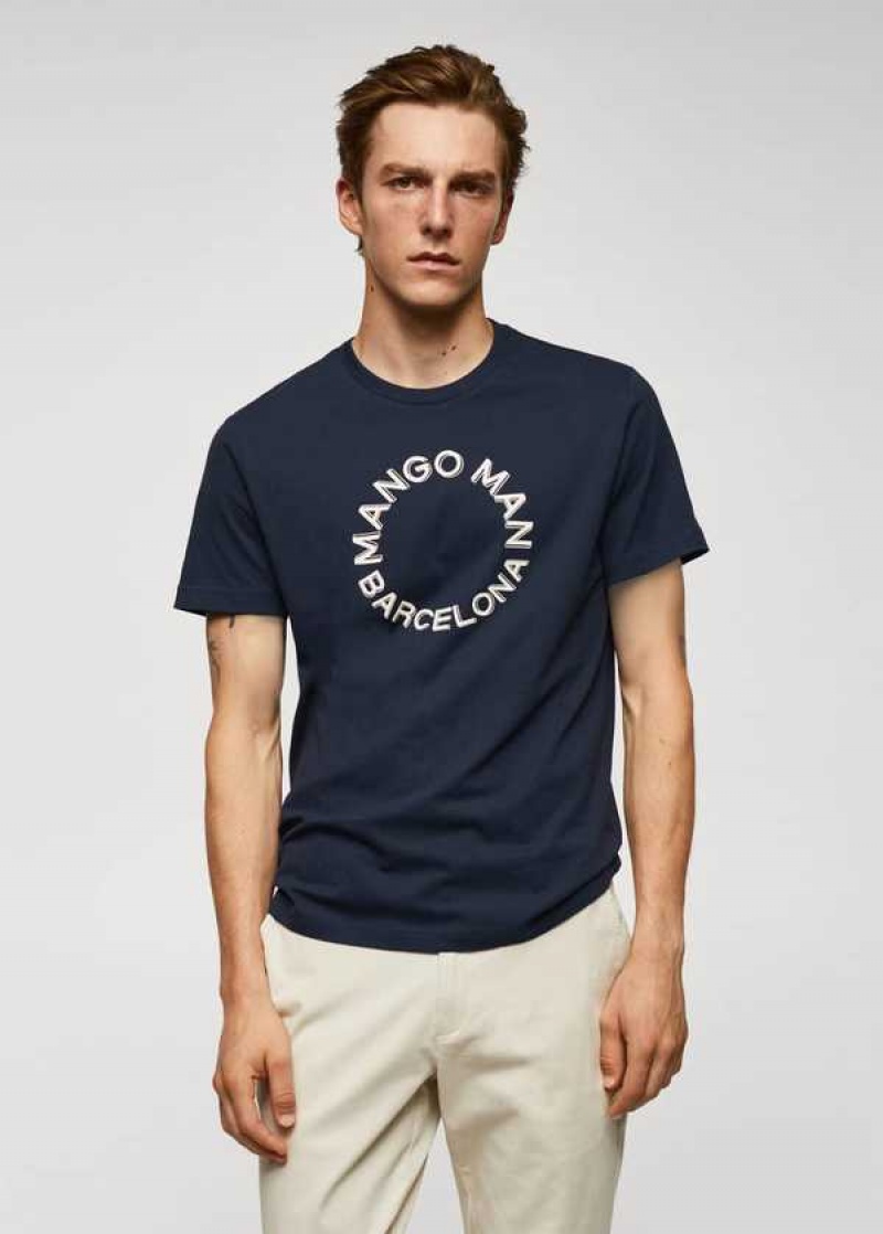 Mango 100% Bavlněné T-shirt With Logo | MNG-21641