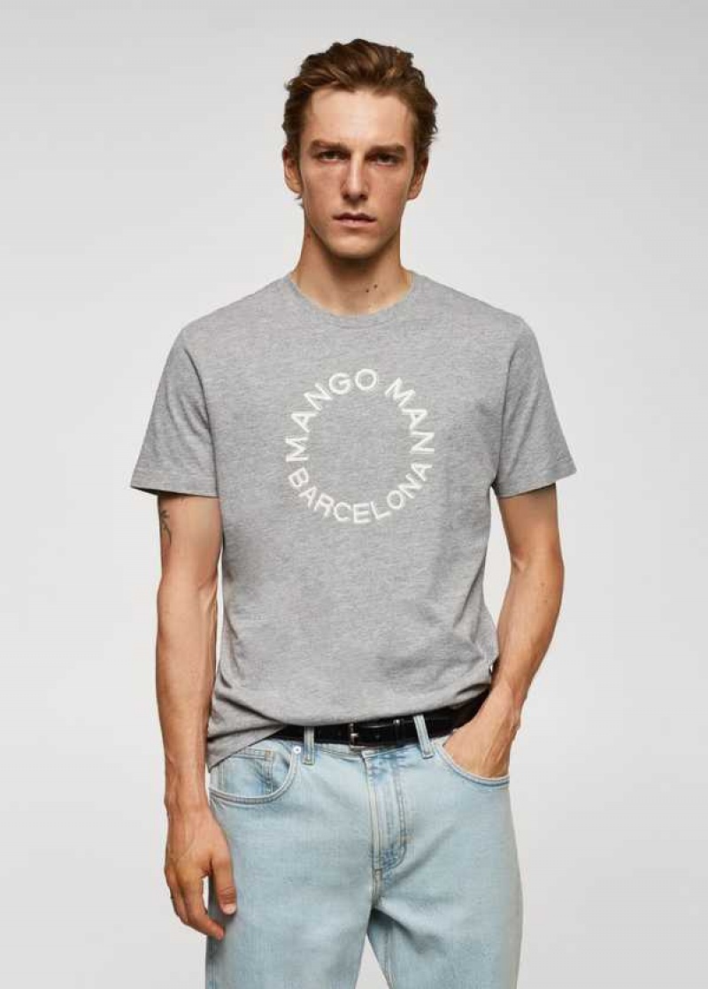 Mango 100% Bavlněné T-shirt With Logo | MNG-21639