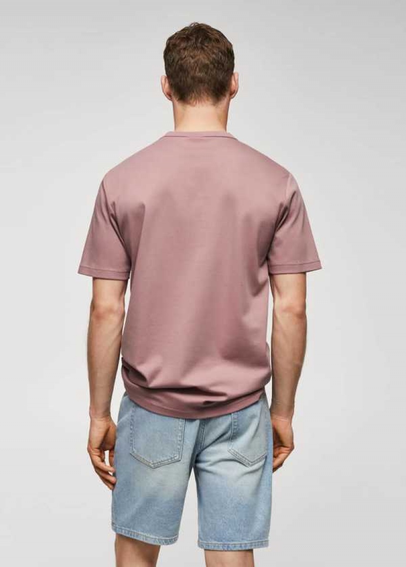 Mango 100% Bavlněné T-shirt With Pocket | MNG-21650