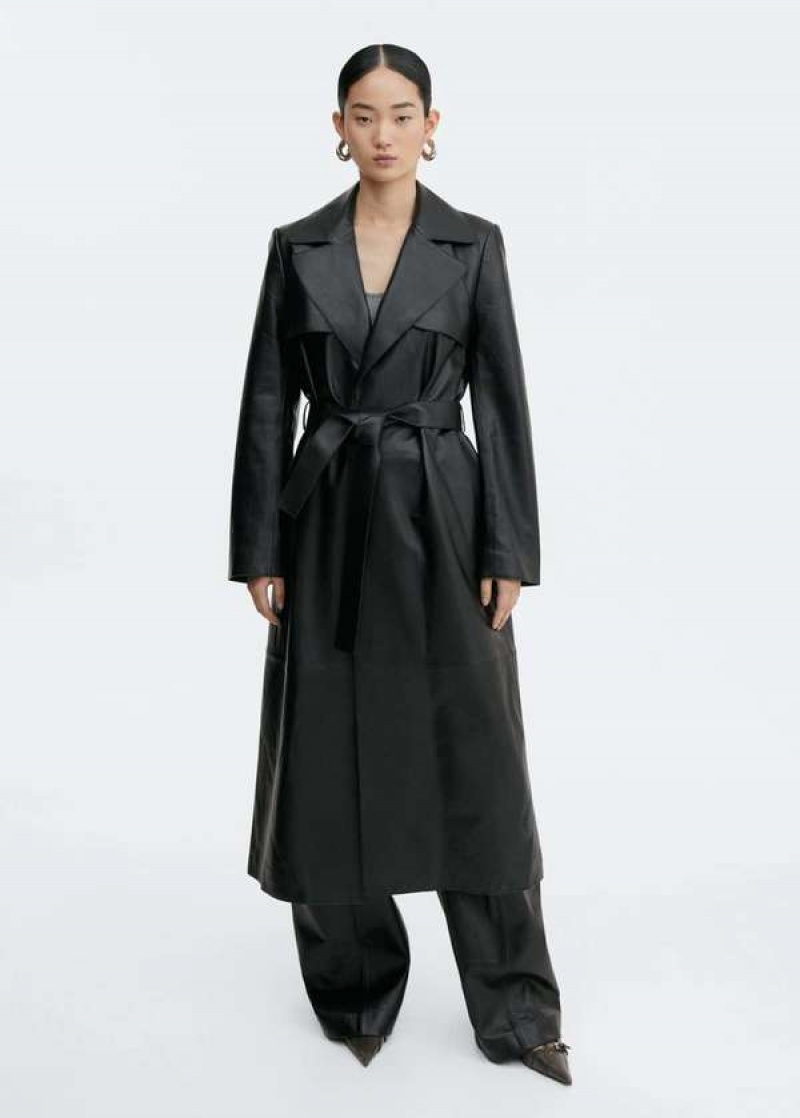 Mango 100% Læder Trench Coat | MNG-25182