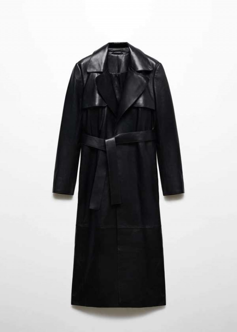 Mango 100% Læder Trench Coat | MNG-25182