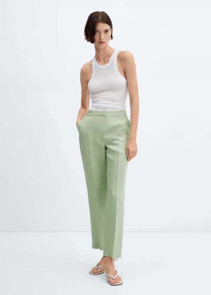 Mango 100% Linen Rovný Pants | MNG-24571