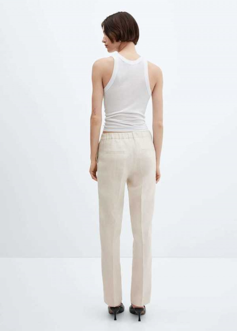 Mango 100% Linen Rovný Pants | MNG-24572