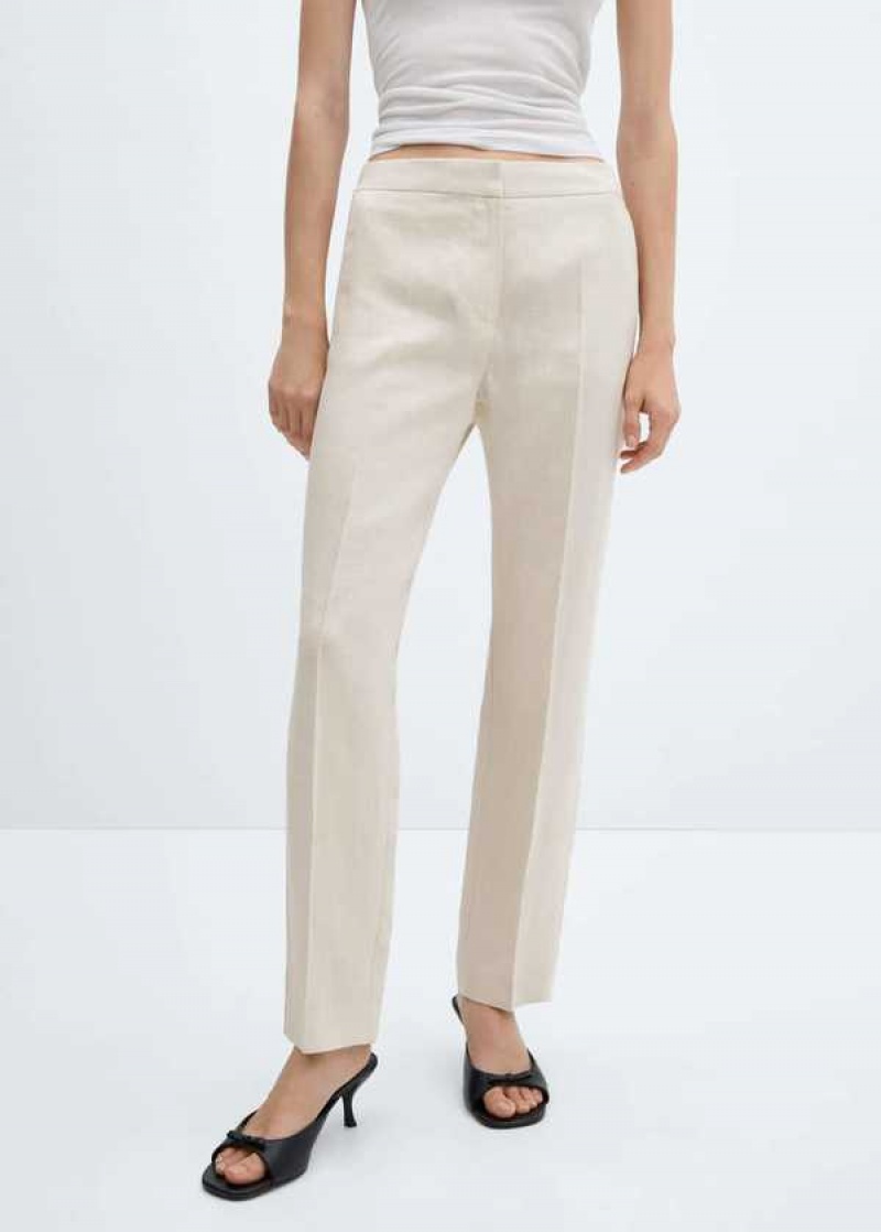 Mango 100% Linen Rovný Pants | MNG-24572